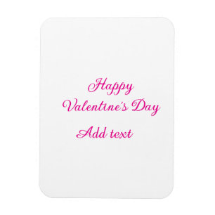 Magnet Flexible Joyeuse Saint-Valentin texte rose nom message