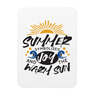 Magnet Flexible Joyeuses Bliss d'été - Citation Soleil Chaud