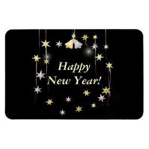 Magnet Flexible Joyeuses étoiles du Nouvel An en noir