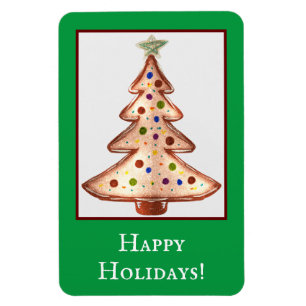 Magnet Flexible Joyeuses fêtes Arbre de Noël doré