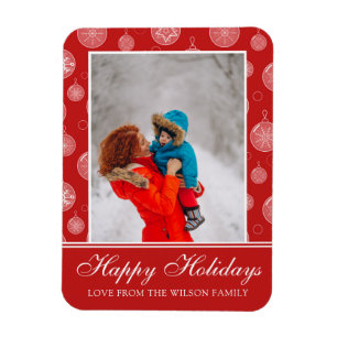 Magnet Flexible Joyeuses fêtes Décorations de Noël Rouge Photo
