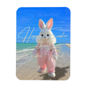 Magnet Flexible Joyeuses Pâques de Sanibel Island Floride Plage