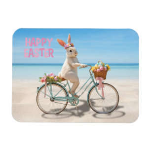 Magnet Flexible Joyeuses Pâques Île de Hilton Head Vélo sur la pla