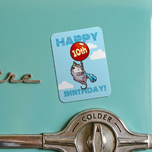 Magnet Flexible Joyeux anniversaire ! Ajouter L'Âge Opossum & Ball