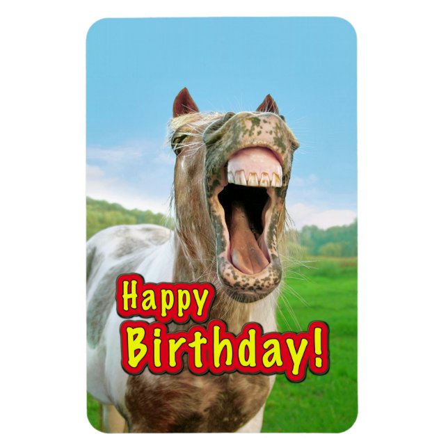 Magnet Flexible Joyeux anniversaire de la Happy horse (Vertical)