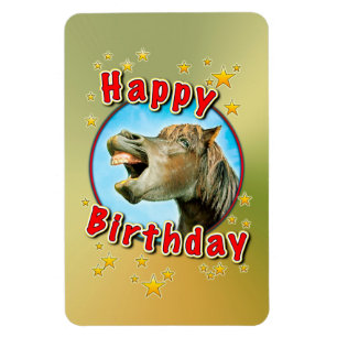 Magnet Flexible Joyeux anniversaire du cheval riant