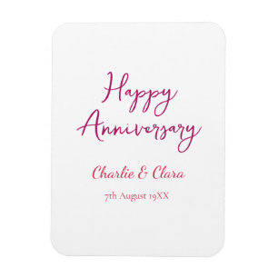 Magnet Flexible Joyeux anniversaire nom rose gras nom date si