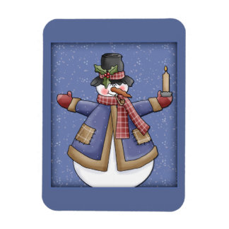 Magnet Flexible Joyeux bonhomme de neige avec bougie