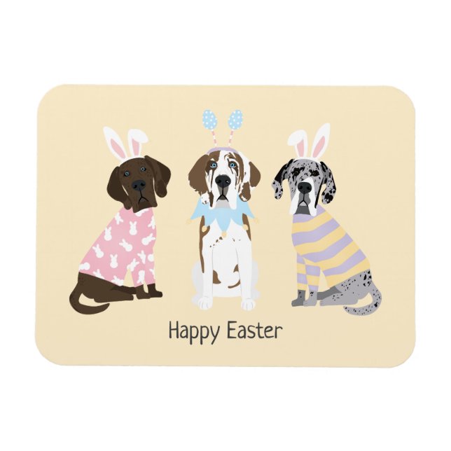 Magnet Flexible Joyeux Chiens de Pâques (Horizontal)