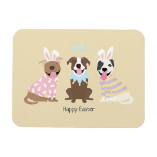 Magnet Flexible Joyeux Chiens de Pâques American Pit Bull Terrier