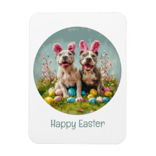 Magnet Flexible Joyeux Chiens taureaux de Pâques