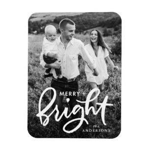 Magnet Flexible Joyeux et brillant Script photo de vacances