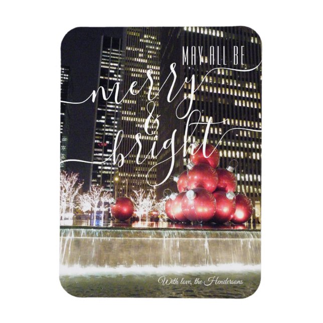 Magnet Flexible Joyeux et lumineux | NYC Christmas City Lights Pho (Vertical)