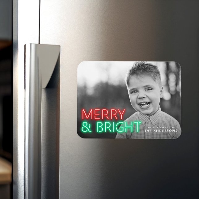 Magnet Flexible Joyeux et lumineux rouge et vert néon photo de vac (Créateur téléchargé)