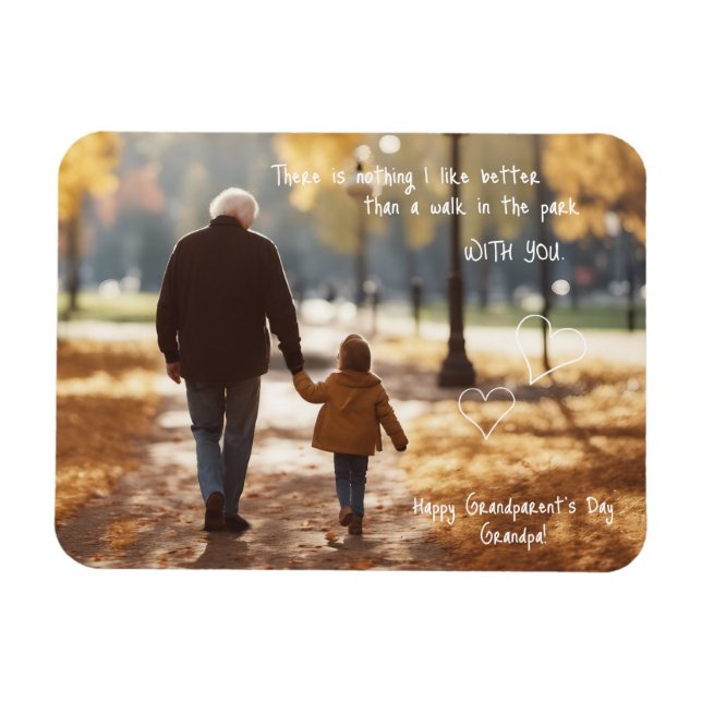 Magnet Flexible Joyeux grand-parent de la Journée grand-père March (Horizontal)