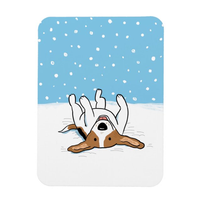Magnet Flexible Joyeux hiver Snow Beagle (Vertical)