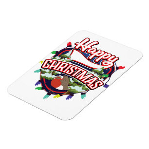 Magnet Flexible Joyeux logo de dessin animé de Noël