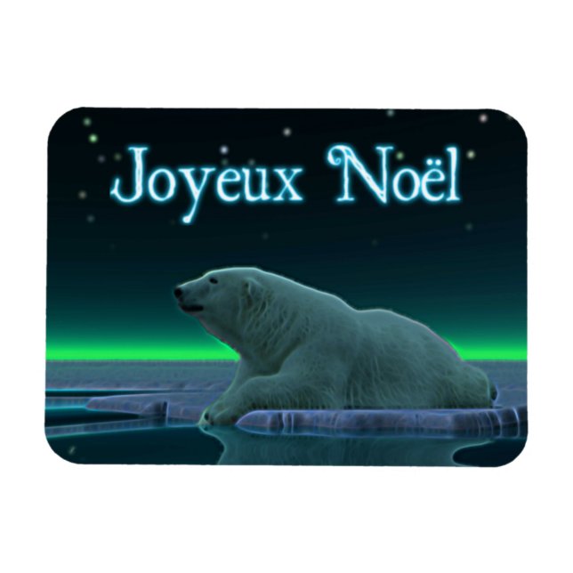 Magnet Flexible Joyeux Noё l - Ours polaire à bordure de glace (Horizontal)