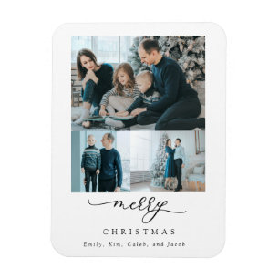 Magnet Flexible Joyeux Noël 3 Photo Collage Modern Chic