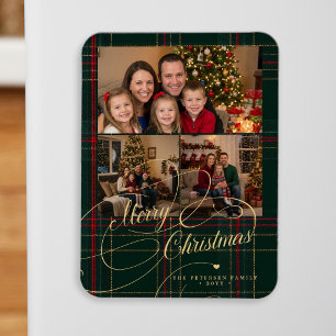 Magnet Flexible Joyeux Noël 3 photos plaid classique