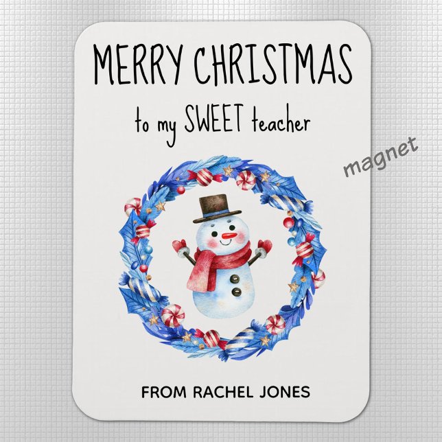 Magnet Flexible Joyeux Noël de l'enseignant de bonbons sur mesure (Créateur téléchargé)