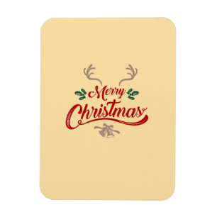 Magnet Flexible Joyeux Noël Design Vintage Rouge et vert