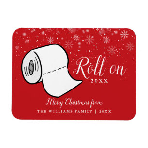 Magnet Flexible Joyeux Noël en famille Nom Rouler sur Nouvel An