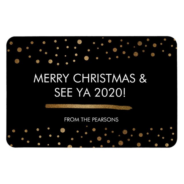 Magnet Flexible Joyeux Noël et Voir la famille personnalisée Ya 20 (Horizontal)