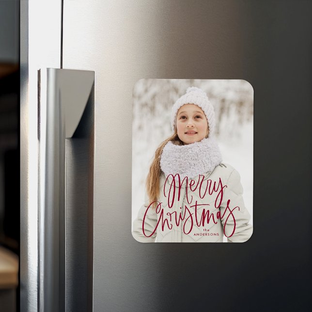 Magnet Flexible Joyeux Noël Fantaisie Script Photo de Cranberry (Créateur téléchargé)