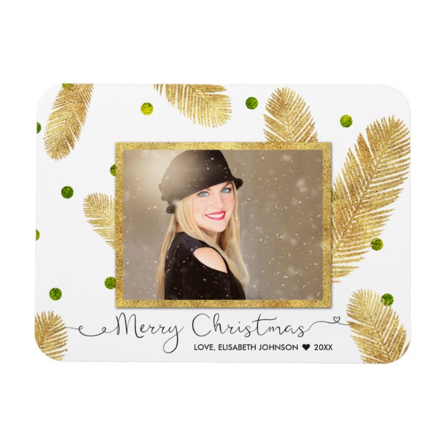 Magnet Flexible Joyeux Noël Gold Parties scintillant Script - Magn (Horizontal)