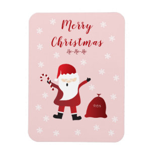 Magnet Flexible Joyeux Noël Ho Ho Ho Santa Claus Rouge