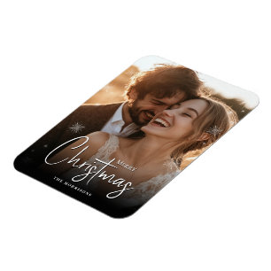 Magnet Flexible Joyeux Noël Joyeux Couple Photo personnalisée