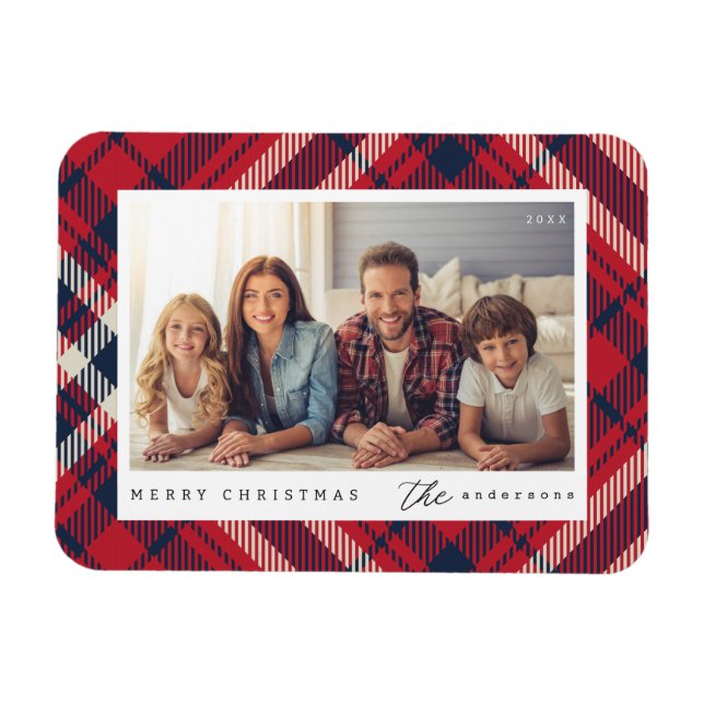 Magnet Flexible Joyeux Noël Joyeux Noël personnalisé Photo de fami (Horizontal)