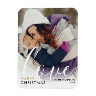 Magnet Flexible Joyeux Noël moderne Script photo Love Chic