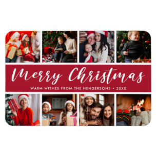 Magnet Flexible Joyeux Noël Photo Collage Calligraphie