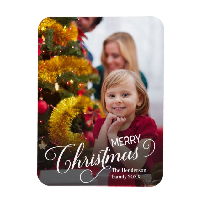 Magnet Flexible Joyeux Noël Simple Photo personnalisée (Vertical)