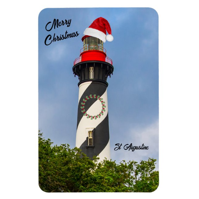 Magnet Flexible Joyeux Noël St Augustine Florida Lighthouse (Vertical)