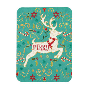 Magnet Flexible Joyeux Reindeer Turquoise