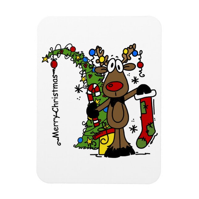 Magnet Flexible Joyeux rennes de Noël (Vertical)