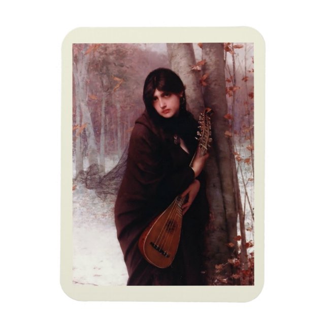 Magnet Flexible Jules Joseph Lefebvre, Fille à l'art mandolin (Vertical)