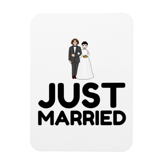 MAGNET FLEXIBLE JUSTE MARIÉ MARIAGE BRIDE GROOM (Vertical)