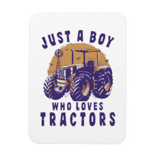 Magnet Flexible Juste un garçon qui aime les tracteurs et les cami