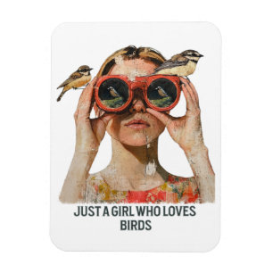 Magnet Flexible Juste une fille qui aime les oiseaux - Observation