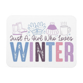 Magnet Flexible Juste une fille qui aime l'hiver mignonne design s