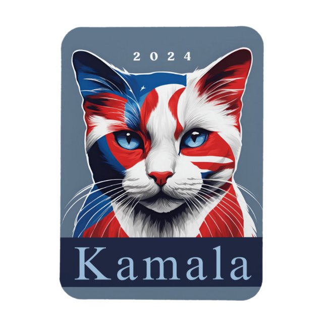 Magnet Flexible Kamala Cat 2024 Démocrate des élections américaine (Vertical)