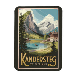 Magnet Flexible Kandersteg Suisse Illustration Voyage Art