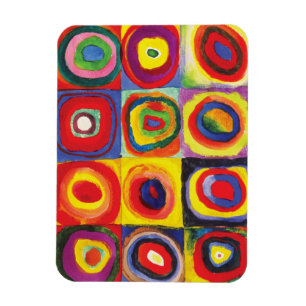 Magnet Flexible Kandinsky Carrés avec Cercles Concentriques,