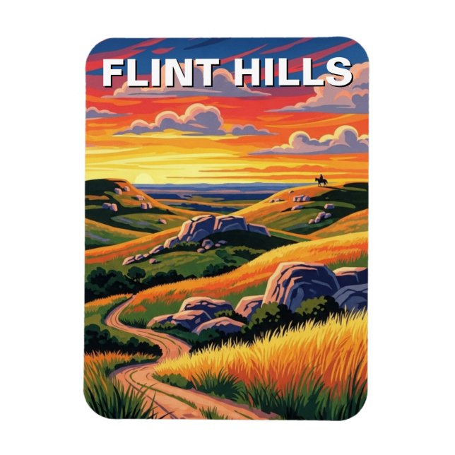 Magnet Flexible Kansas Flint Hills Travel Souvenir (Vertical)