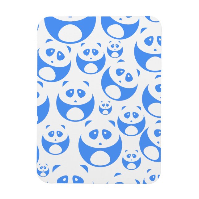 Magnet Flexible Kawaii Panda bébé bleu et blanc modèle (Vertical)