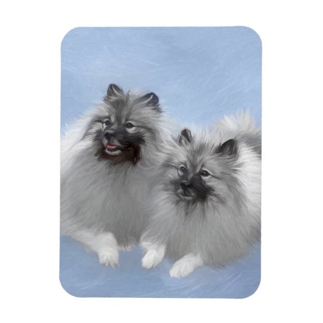Magnet Flexible Keeshond Paire de Kees Peinture Art animal origina (Vertical)